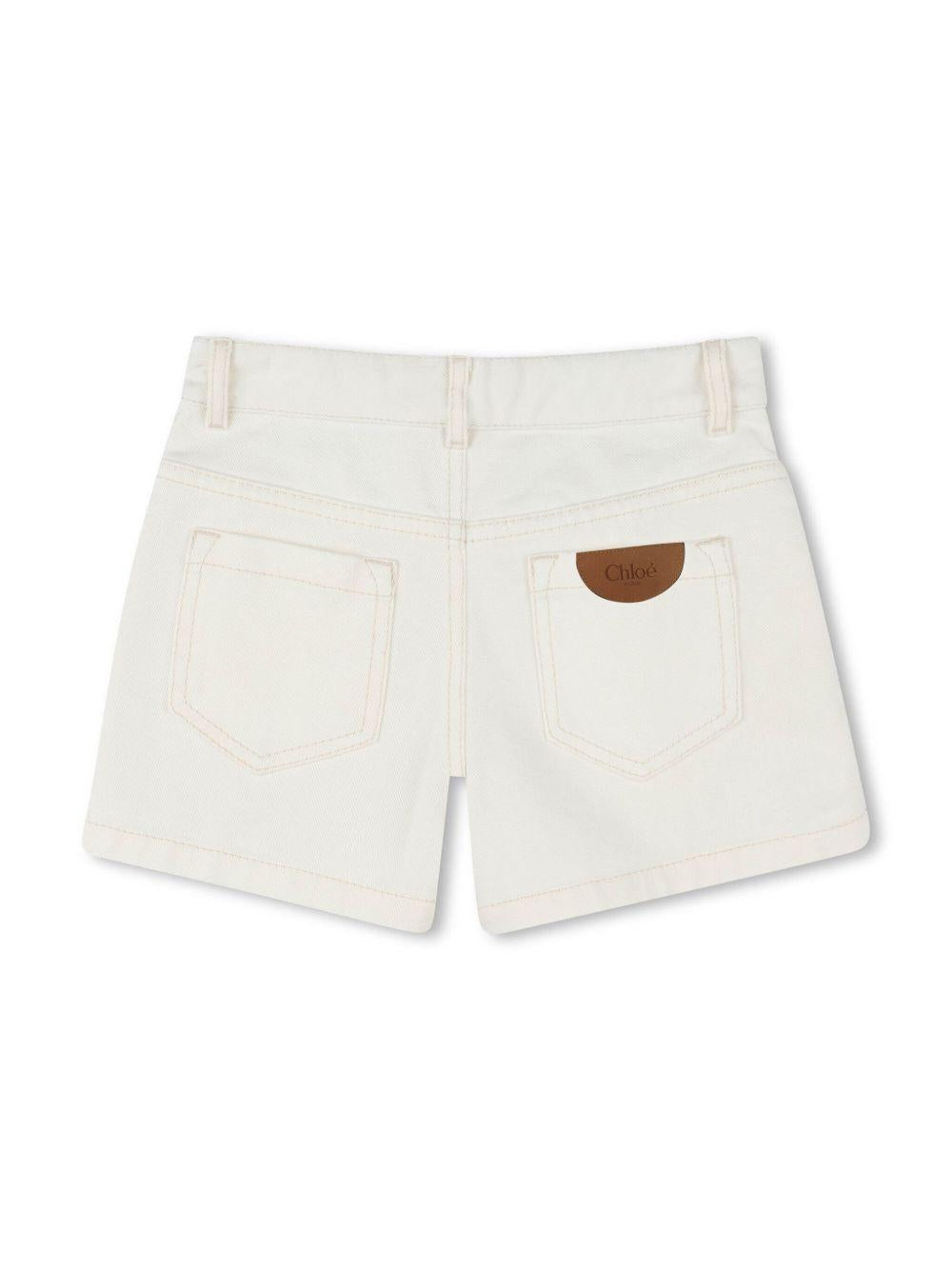 Shorts con passanti per bambina Chloé Kids grigio con passanti C20470 117 CHLOE' KIDS 