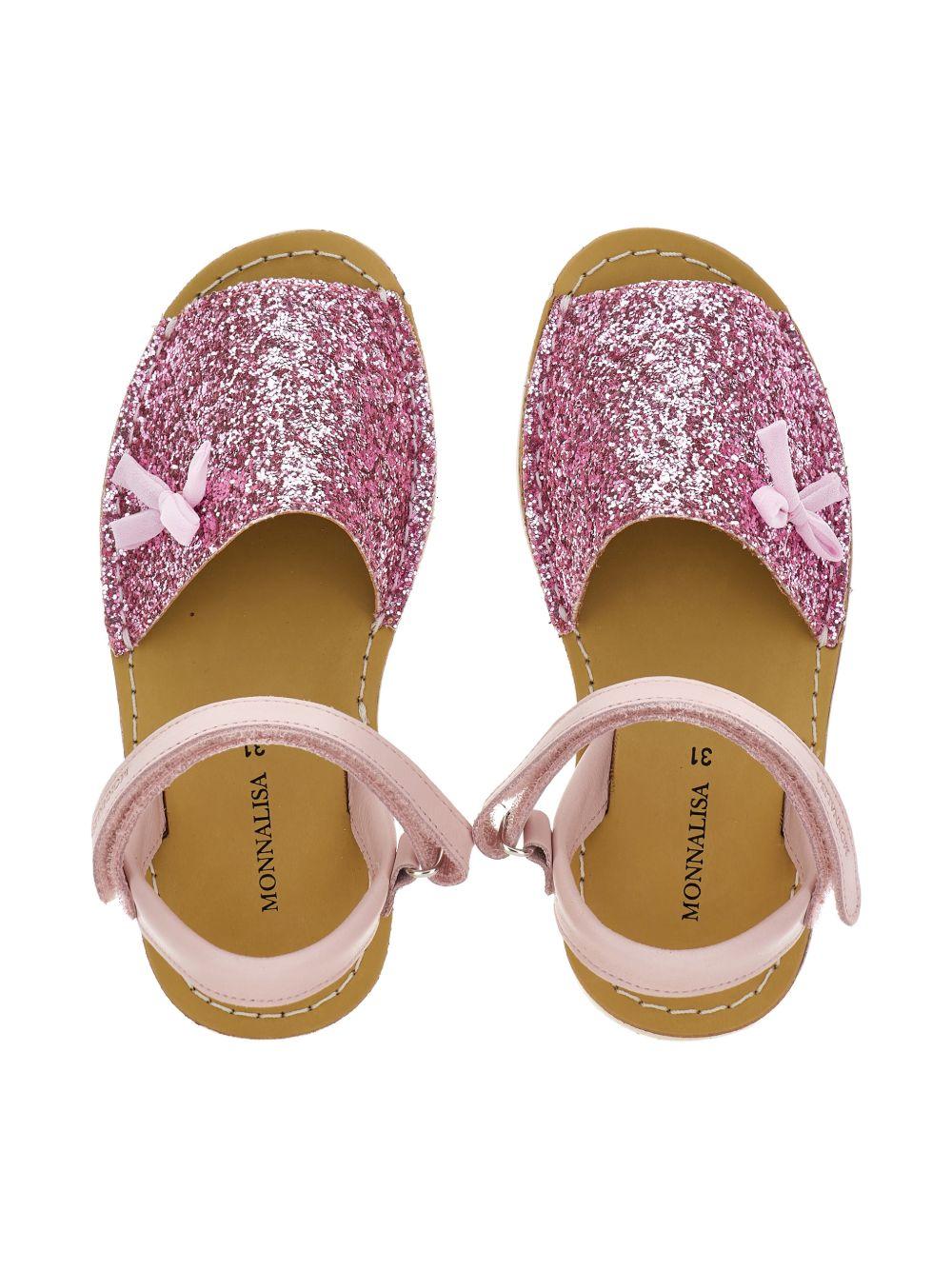 Sandali per bambina Monnalisa rosa con dettagli in paillettes 87G003 7711 G091 MONNALISA KIDS 