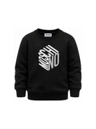 Felpa per bambino Moschino Kids nera con stampa grafica HUF0A2LCA92 60100 MOSCHINO KIDS 