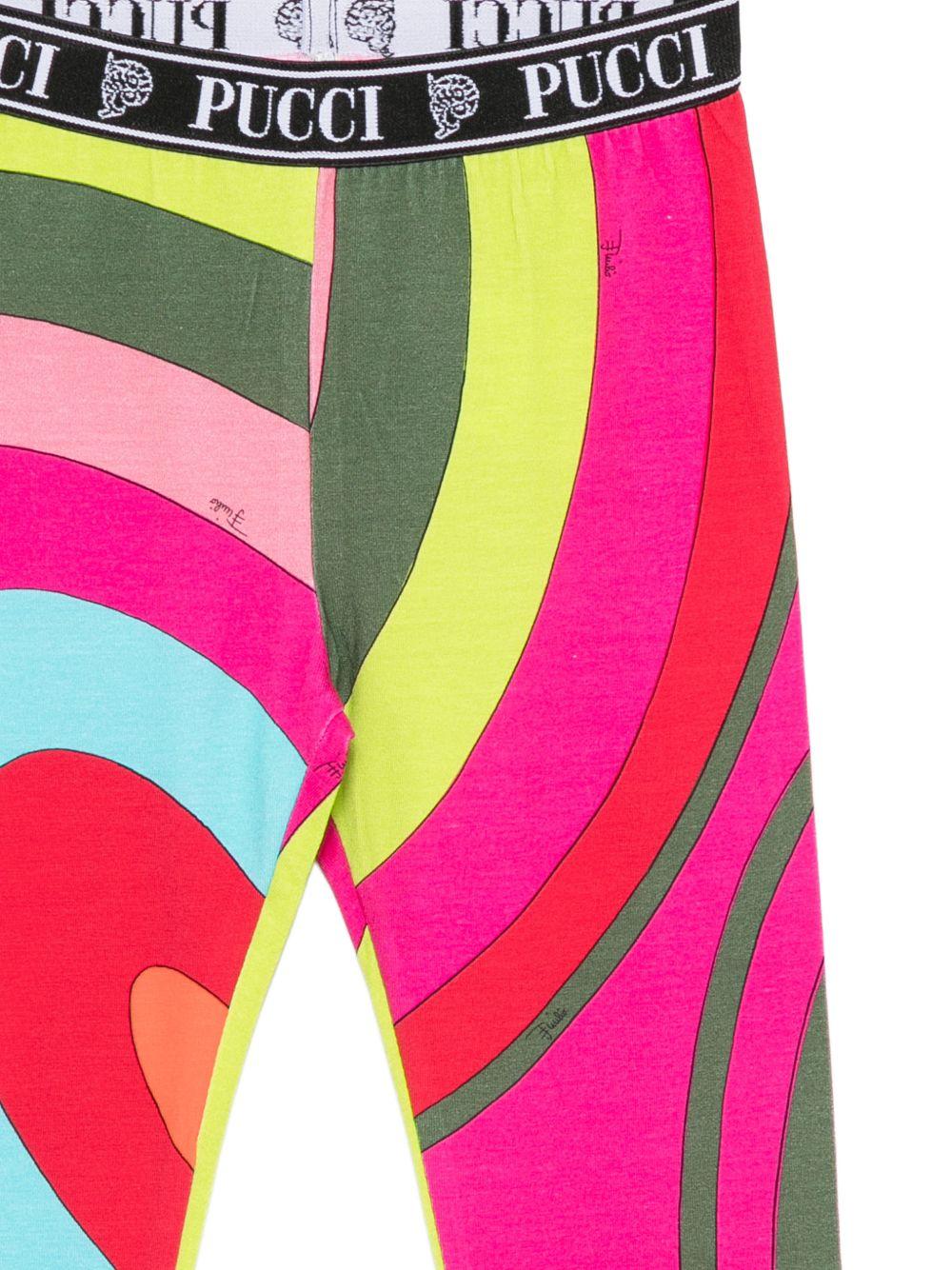 Leggings Mirra per bambina Emilio Pucci Junior multicolore con stampa astratta PZ6A41 Z3346 999 EMILIO PUCCI KIDS 