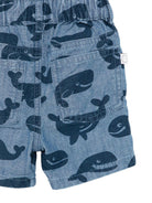 Shorts per neonato Stella McCartney Kids in denim con stampa balene TY6579 Z3621 606BL STELLA McCARTNEY KIDS 