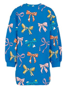 Abito corto per bambina Stella McCartney Kids blu con stampa con fiocchi TX1C10 Z3096 664MC STELLA McCARTNEY KIDS 