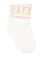 Calzini per neonata Fendi Kids multicolore con logo ricamato (5 paia) BFN038 ASQV F1PMK FENDI KIDS 