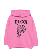 Felpa per bambina Emilio Pucci Kids fucsia con dettaglio logo PZ4A90 Z3183 543VE EMILIO PUCCI KIDS 
