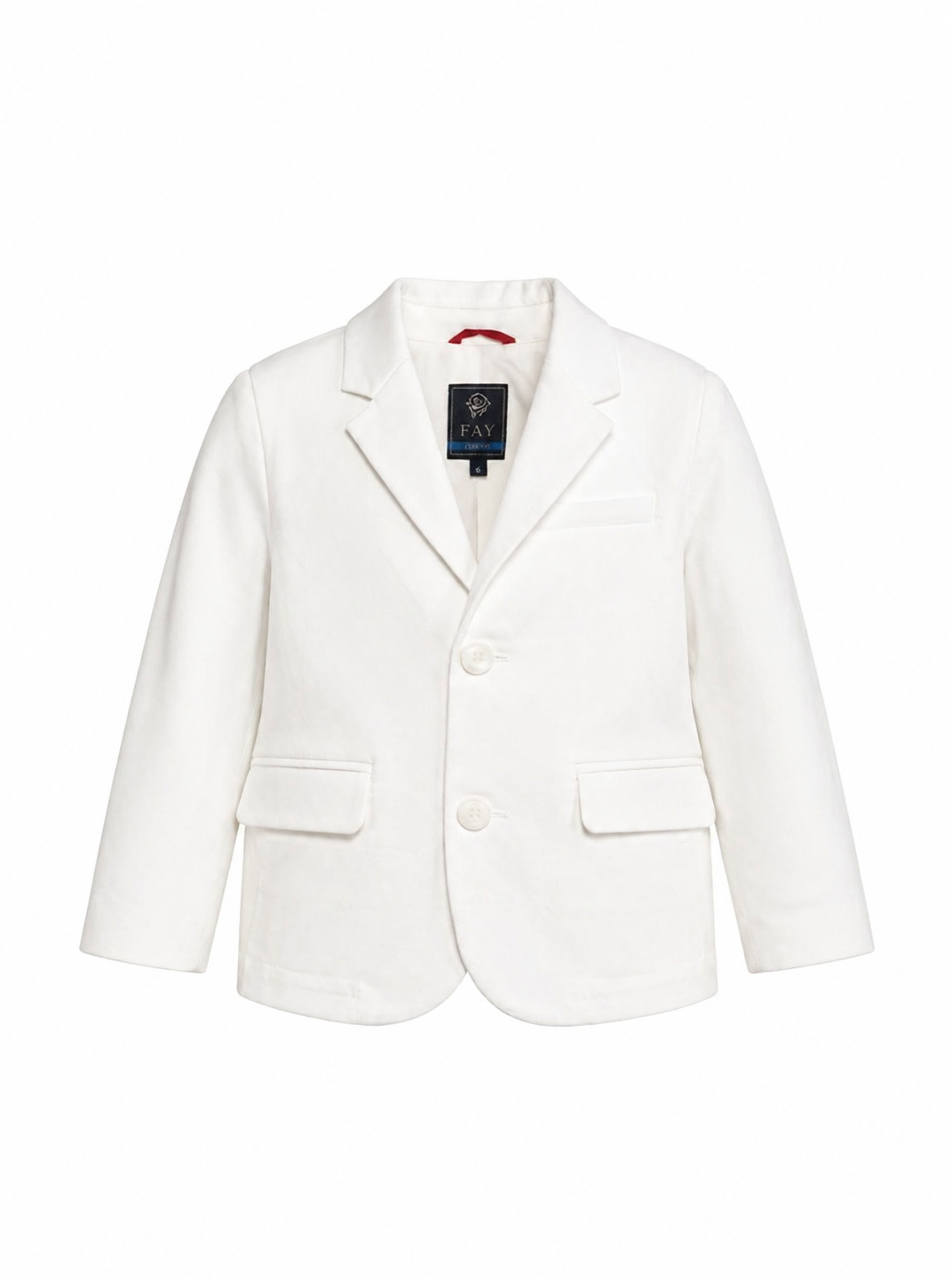 Blazer per bambino Fay Kids bianco con tasche anteriori con patta FY2Q04 G0019 101 FAY KIDS 