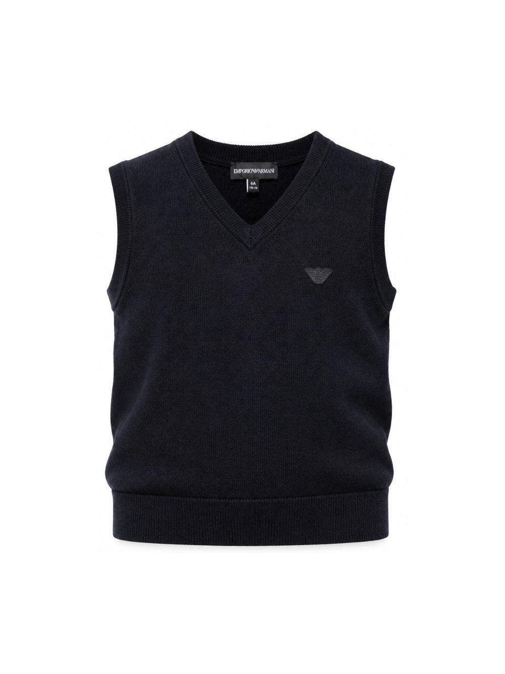 Gilet per bambino Emporio Armani Kids blu con toppa con logo EB000442 AF28773 UB118 EMPORIO ARMANI KIDS 