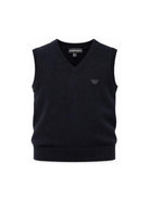 Gilet per bambino Emporio Armani Kids blu con toppa con logo EB000442 AF28773 UB118 EMPORIO ARMANI KIDS 