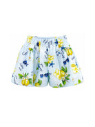 Shorts per bambina Monnalisa Kids azzurri con stampa Holiday Mood all-over 11G417 7624 0052 MONNALISA KIDS 