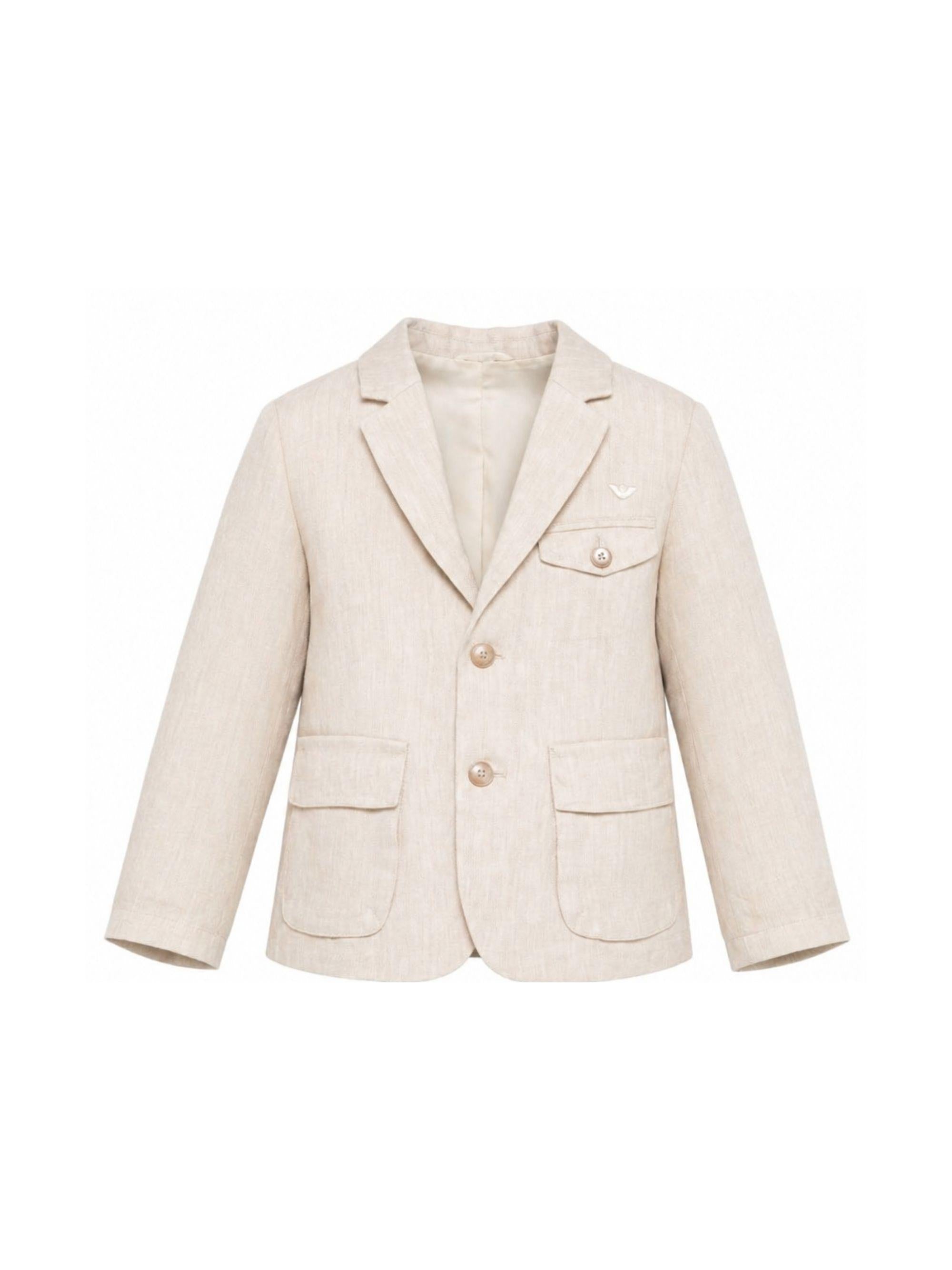 Giacca per bambino Emporio Armani Kids beige chiusura con bottoni EB000954 AF20963 F1039 EMPORIO ARMANI KIDS 