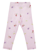 Leggings per bambina Monnalisa rosa con motivo a quadri 19G418NP 7004 0090 MONNALISA KIDS 