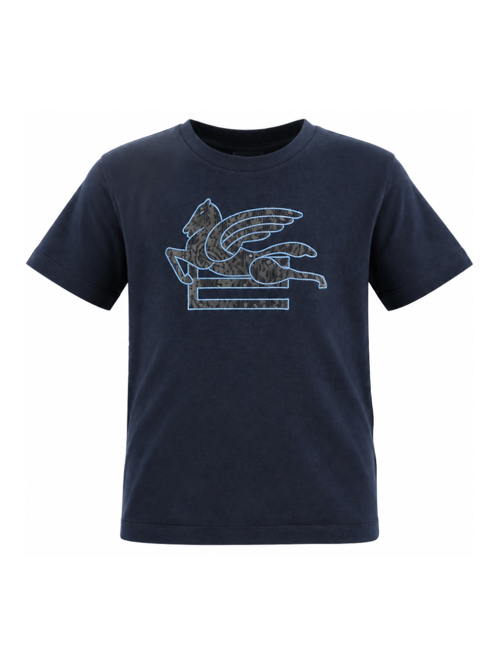 T-shirt per bambino Etro Kids blu con logo applicato GY8P81 Z3672 617 ETRO KIDS 