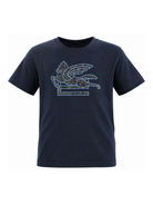 T-shirt per bambino Etro Kids blu con logo applicato GY8P81 Z3672 617 ETRO KIDS 