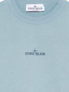 Felpa per bambino Stone Island Junior azzurro con stampa logo L1S166100018S0370 V004A STONE ISLAND KIDS 