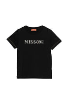 T-shirt per bambino Missoni Kids nera con logo sul davanti MY8P51 Z3672 930 MISSONI KIDS 