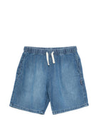 Shorts per bambino Palm Angels Kids denim con logo sul retro PBYC002S26DEN001 050 PALM ANGELS KIDS 