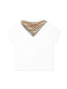 T-shirt per neonata Fendi Kids bianco con stampa foulard con monogramma BMI258 7AJ F0TU9 FENDI KIDS 