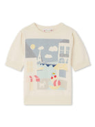 Maglione a maniche corte Elvira per bambina Bonpoint beige con scollo rotondo S05GJUK00004 902 BONPOINT 