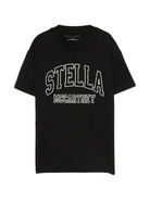 T-shirt per bambini Stella McCartney Kids nera con logo sul davanti TX8C31 Z0434 961 STELLA McCARTNEY KIDS 