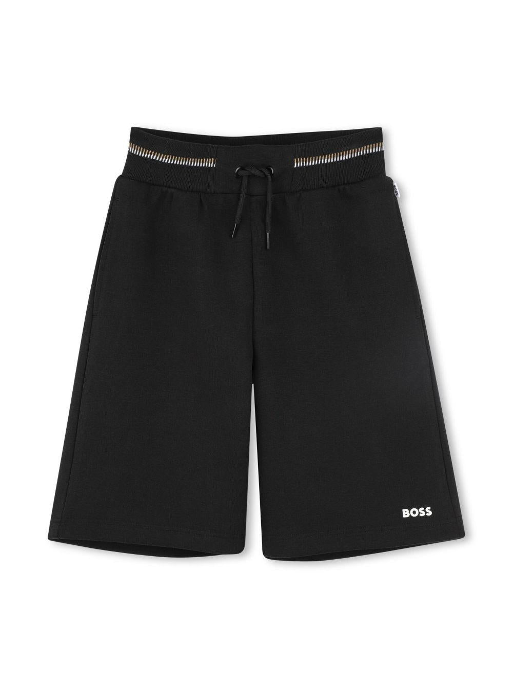 Bermuda con taglio dritto per bambino BOSS Kidswear nero con tasche laterali J51999 09B BOSS KIDS 
