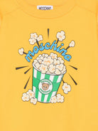 Felpa per bambini Moschino Kids gialla con stampa grafica HNF099LCA94 51140 MOSCHINO KIDS 