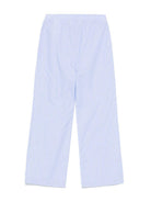 Pantaloni con strass per bambina Palm Angels Kids azzurro con motivo gessato PGCA021S25FAB001 4201 PALM ANGELS KIDS 