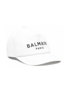 Cappello per bambini Balmain Kids bianco con logo BX0P17 Z1053 100NE BALMAIN KIDS 