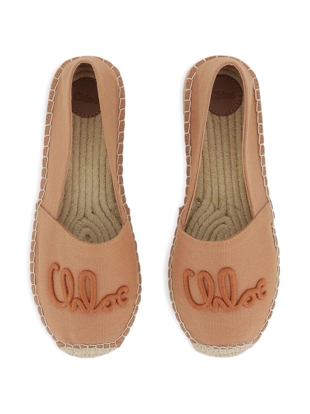 Espadrilles per bambina Chloé Kids marrone chiaro con ricamo C20879 239 CHLOE' KIDS 
