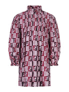 Abito per bambina Fendi Kids rosa con stampa logo FF all-over JFB809 AYMM F1TKH FENDI KIDS 