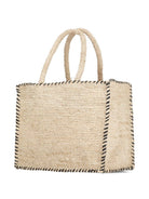 Borsa tote Vanity MC2 Saint Barth beige con logo ricamato sul davanti VANI013 09045L MC2 ST. BARTH KIDS 