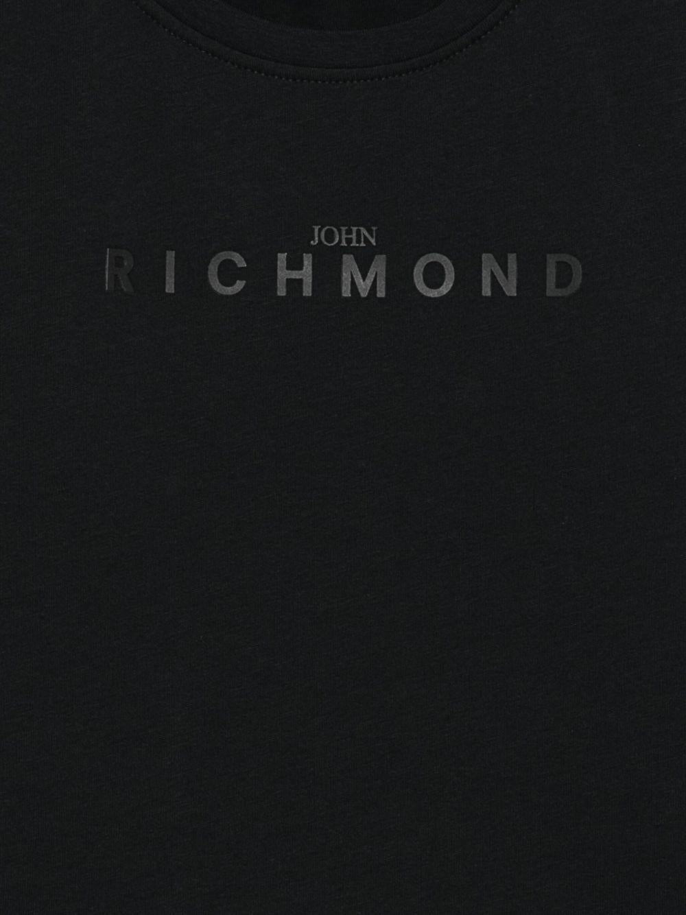 T-shirt per bambino John Richmond Junior nero con dettaglio logo RBA25016TS BLACK JOHN RICHMOND JUNIOR 
