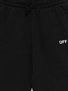 Shorts per bambino Off-White Kids neri con stampa grafica sul retro 44BCI001S26F003 001 OFF WHITE KIDS 