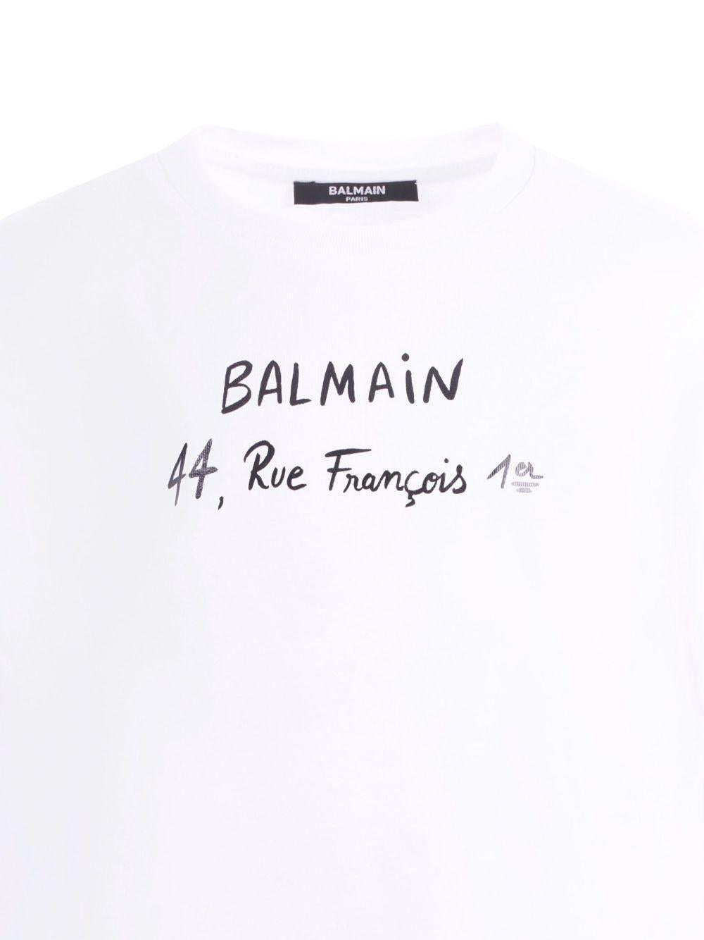T-shirt per bambino Balmain Kids bianca con logo sul davanti BY8B11 Z3672 100NE BALMAIN KIDS 