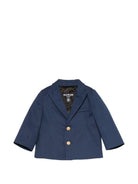 Giacca per neonato Balmain Kids blu con bottoni color oro BY2524 G0197 620OR BALMAIN KIDS 