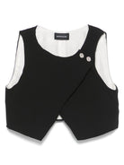Top per bambina Monnalisa nero con orlo asimmetrico 41E300 5303 0050 MONNALISA 