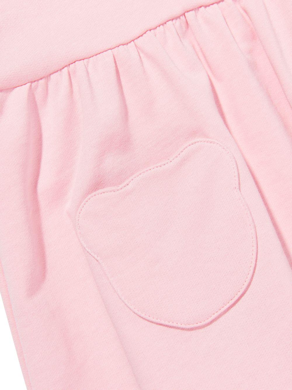 Abito per neonata Moschino Kids rosa con stampa Teddy Bear sul davanti MDV0DGLCA19 50209 MOSCHINO KIDS 