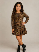 Abito per bambina Monnalisa Kids animalier con stampa leopardata 41H902 8624 0080 MONNALISA KIDS 