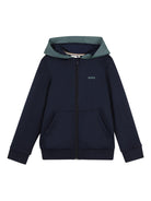 Felpe da bambino Boss Kids blu scuro con cappuccio e zip J52950 849 BOSS KIDS 