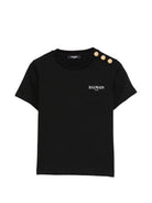 T-shirt per bambina Balmain Kids nera con logo sul davanti BY8Q21 Z3672 930BC BALMAIN KIDS 