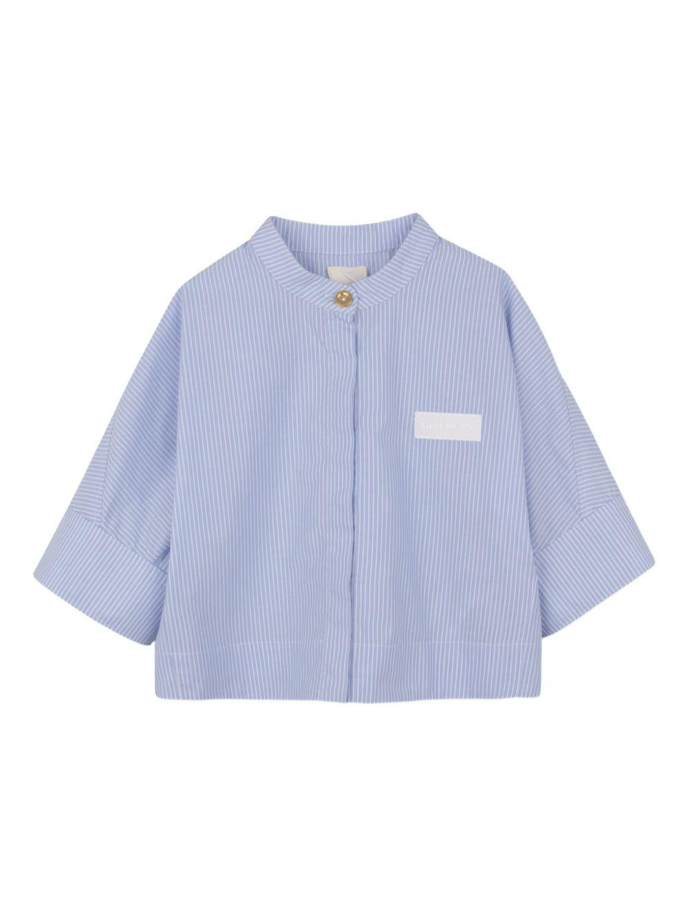 Shorts e camicia per bambina Givenchy Kids azzurro con motivo a righe H31131 V71 GIVENCHY KIDS 