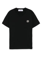 T-shirt per bambino Stone Island Kids nera con dettaglio logo L2S162100003S0047 V0029 STONE ISLAND KIDS 