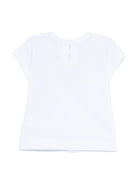 T-shirt per neonata Monnalisa bianco con stampa fiocco sul davanti 39E618 5011 0099 MONNALISA KIDS 