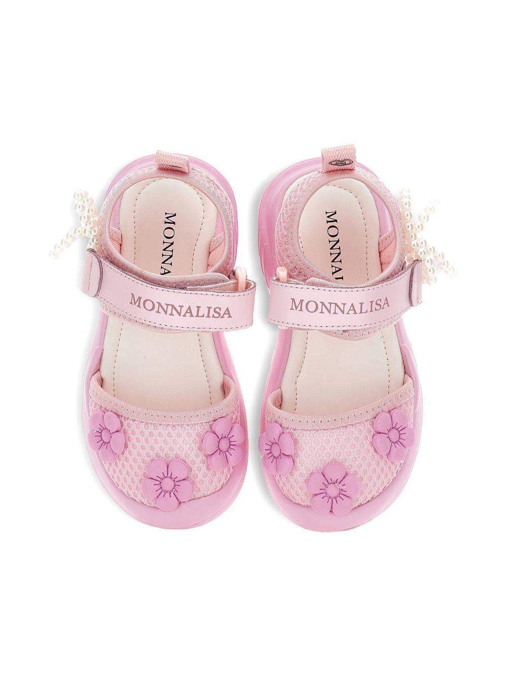 Sandali per bambina Monnalisa rosa con fiocco a perline 8CG005 7703 0090 MONNALISA KIDS 