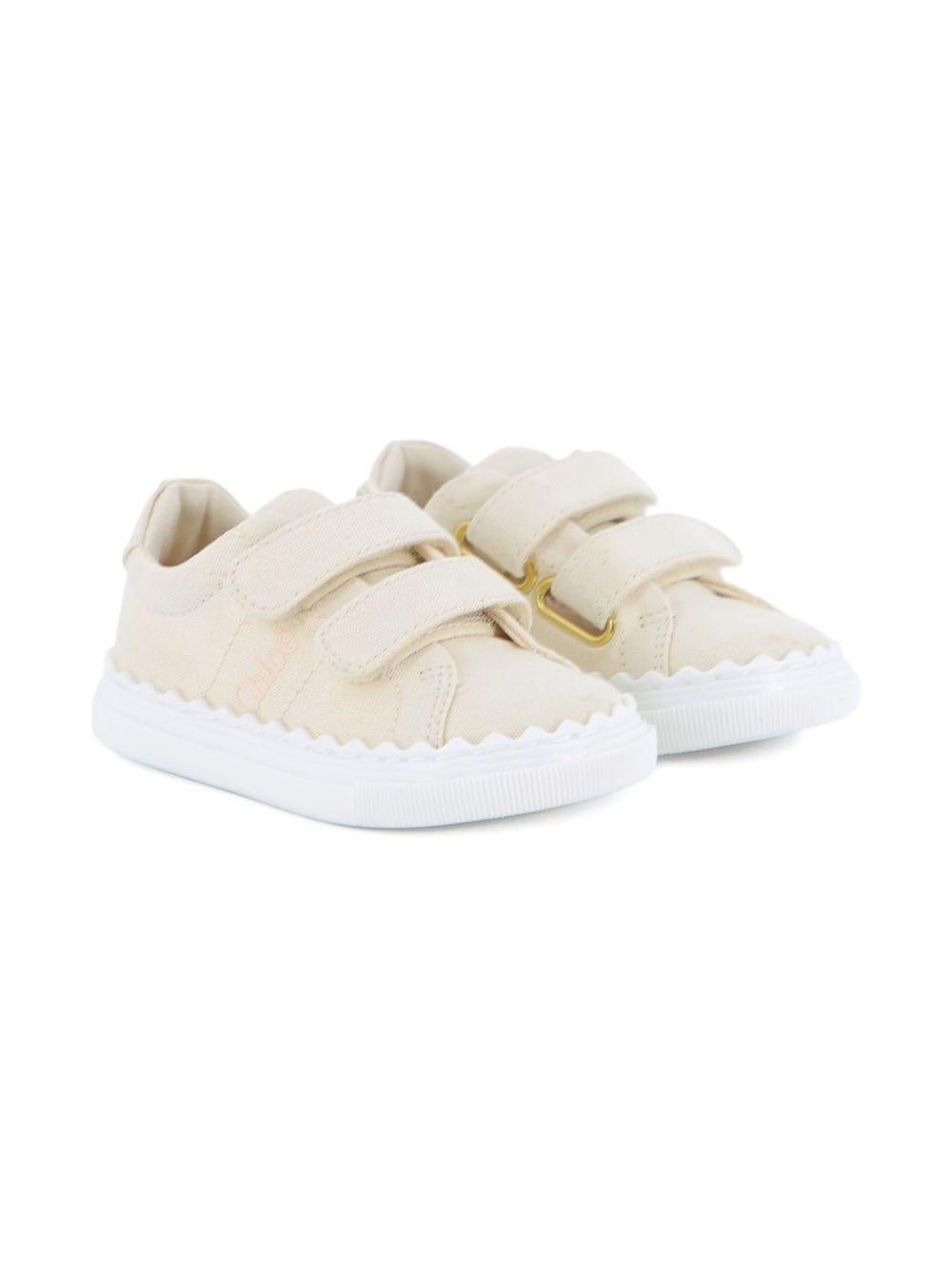 Sneakers per bambina Chloé Kids beige con ricamo con logo C20918 117 CHLOE' KIDS 