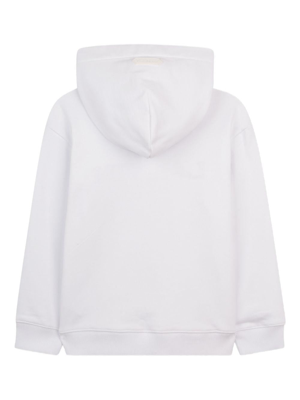 Felpa per bambino Lanvin Enfant bianca con cappuccio N30369 N48 LANVIN KIDS 