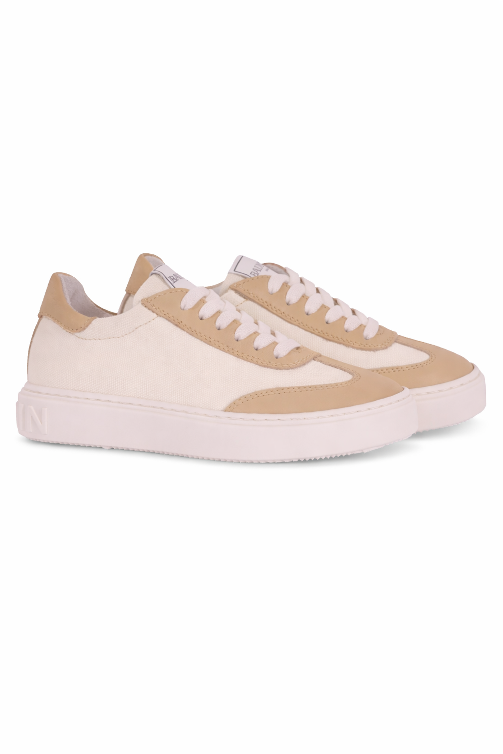 Sneakers per bambino Balmain Kids beige con linguetta con logo BY0Q16 Z3746 102BG BALMAIN KIDS 