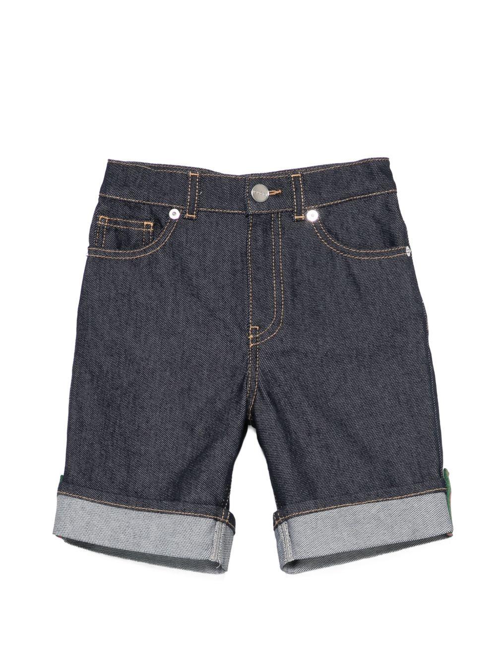 Shorts per bambino Gucci Kids in denim con orlo risvoltato 853979XDDCE 4759 GUCCI KIDS 