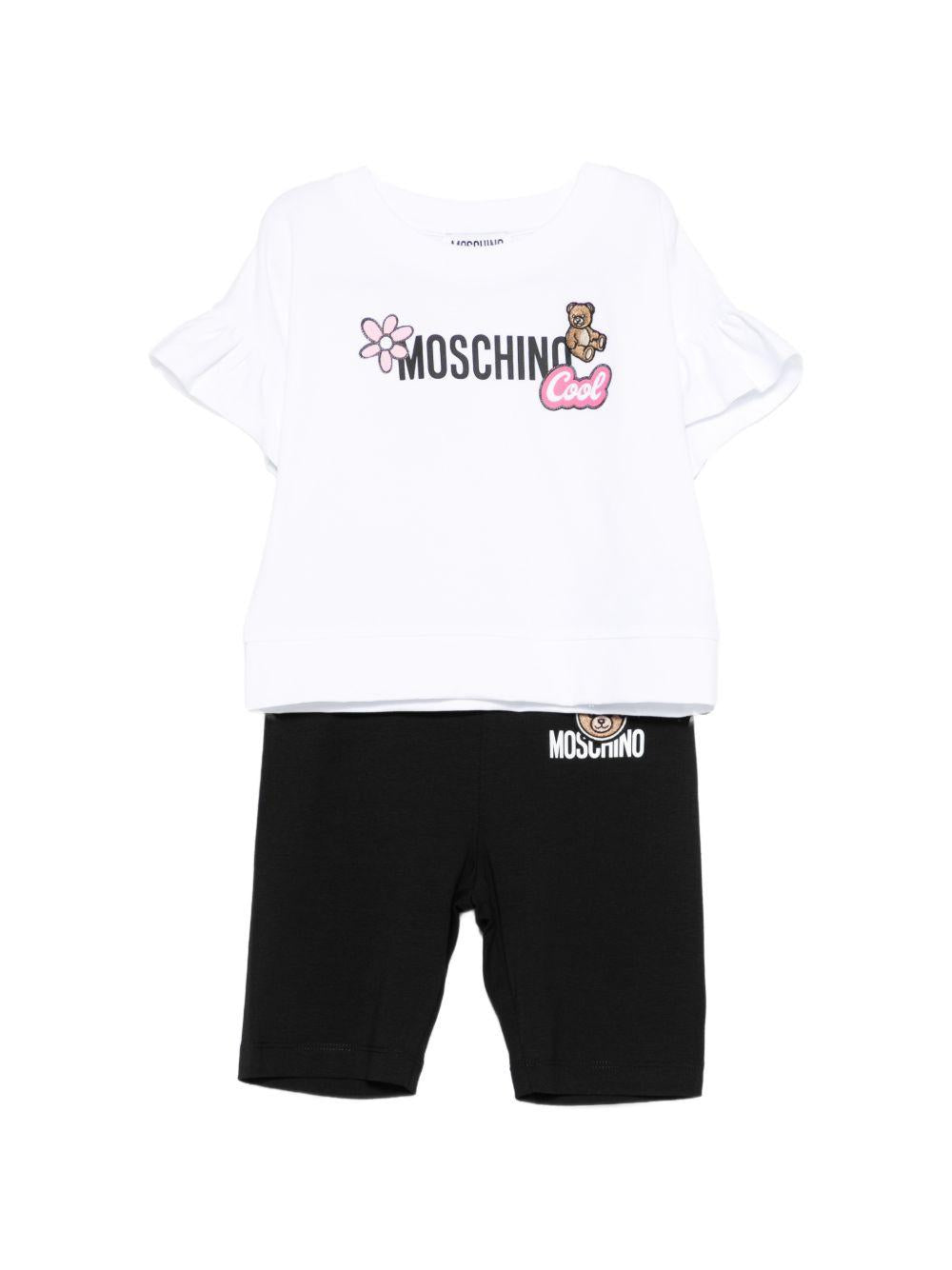 Set da 2 pezzi per bambina Moschino Kids multicolor con logo sul davanti HDG01OLBA00 80359 MOSCHINO KIDS 
