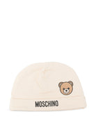 Berretto per neonati Moschino Kids beige con stampa grafica MUX066LCA40 20404 MOSCHINO KIDS 