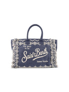Borsa Vanity MC2 Saint Barth in denim con pizzo sangallo VANI0029 00485L MC2 ST. BARTH KIDS 