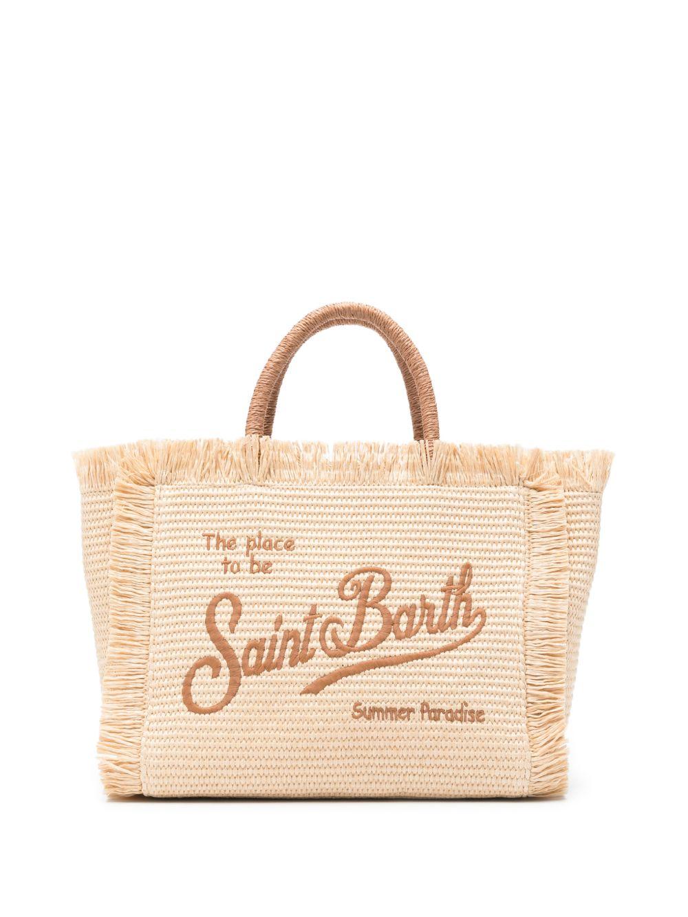Borsa Colette MC2 Saint barth beige con logo ricamato COL0017 00368L MC2 ST. BARTH KIDS 